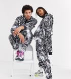 Crooked Tongues Unisex Two-piece Jogger With All Over Print Bear Print-black