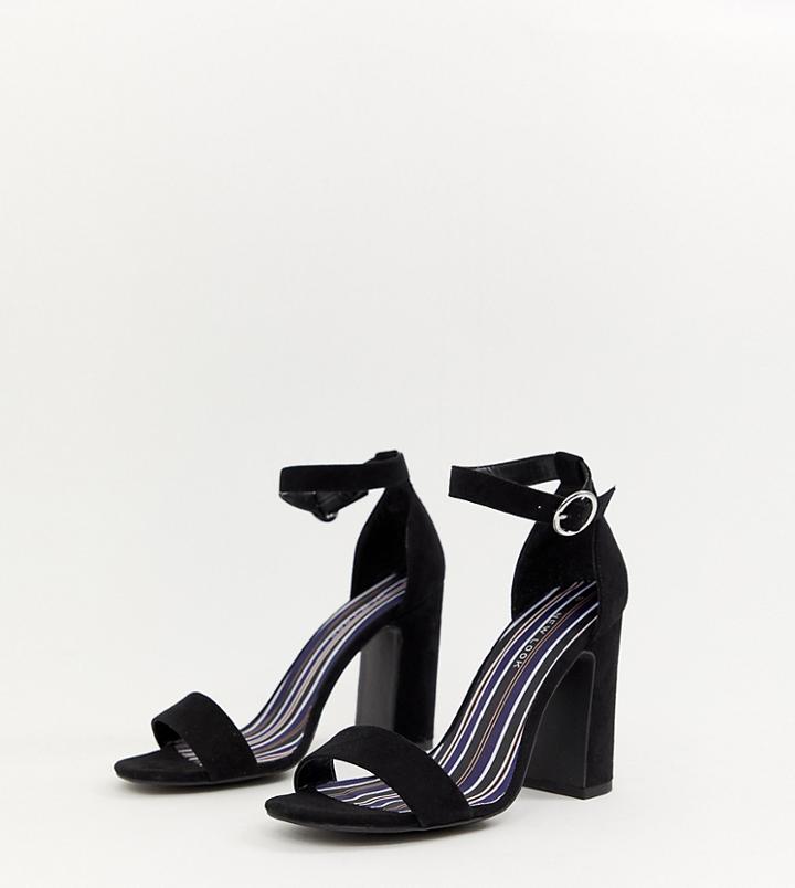 New Look Barely There Block Heel Sandal-black