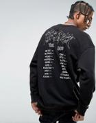 New Look Oversized Sweatshirt With Print In Black - Gray