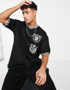 Jack & Jones Core Varsity Raiders Jersey T-shirt In Black