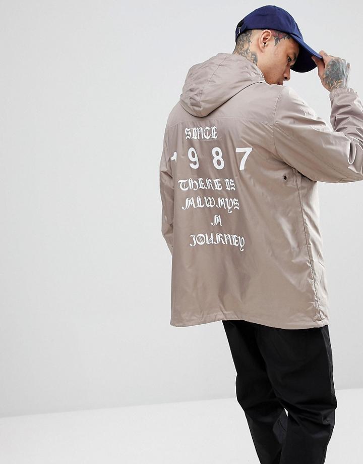 Napapijri Aumo Jacket With Back Print In Gray - Gray