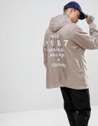Napapijri Aumo Jacket With Back Print In Gray - Gray