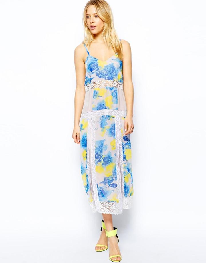 Asos Dropped Waist Lace Insert Cami