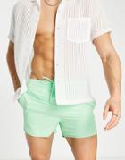 Pull & Bear Basic Swim Shorts In Light Green