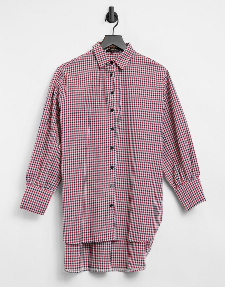 Love & Other Things Oversized Shirt In Plaid-multi