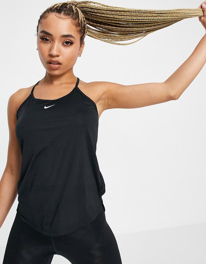 Nike Training Dri-fit One Elasticated Racer Back Tank In Black