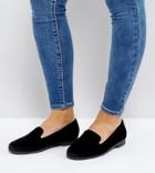 Asos Malbec Wide Fit Flat Shoes - Black