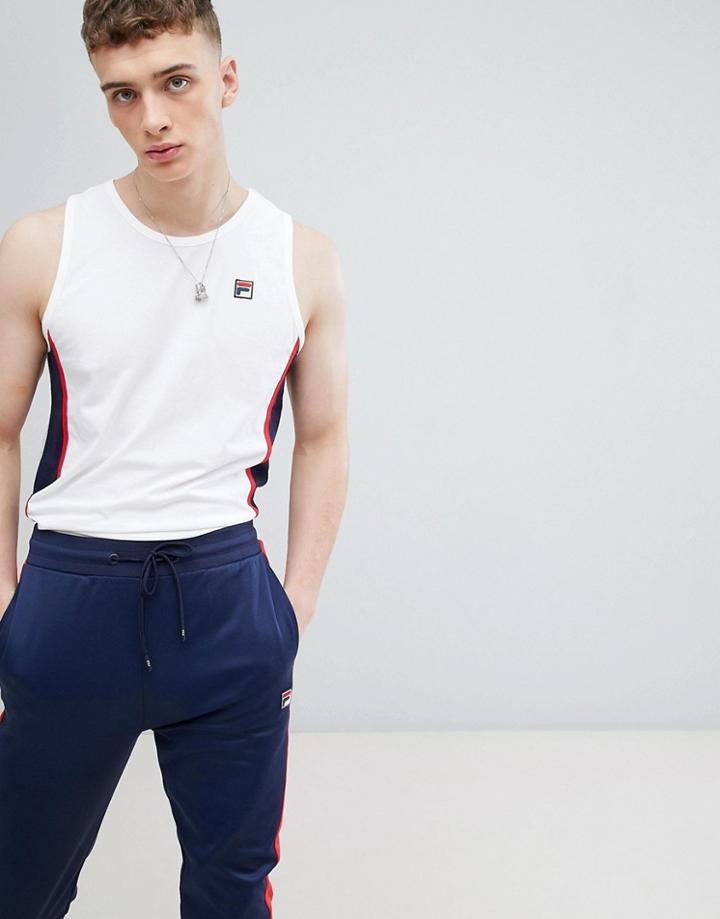 Fila Vintage Vest With Small Logo In White - White