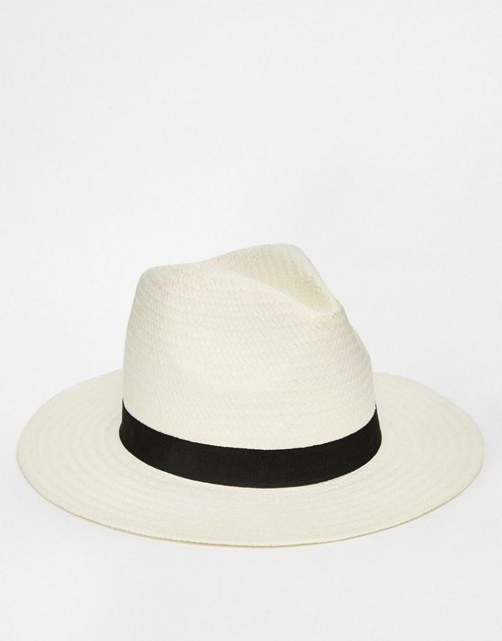 Asos Straw Fedora Panama Hat - Natural