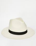 Asos Straw Fedora Panama Hat - Natural