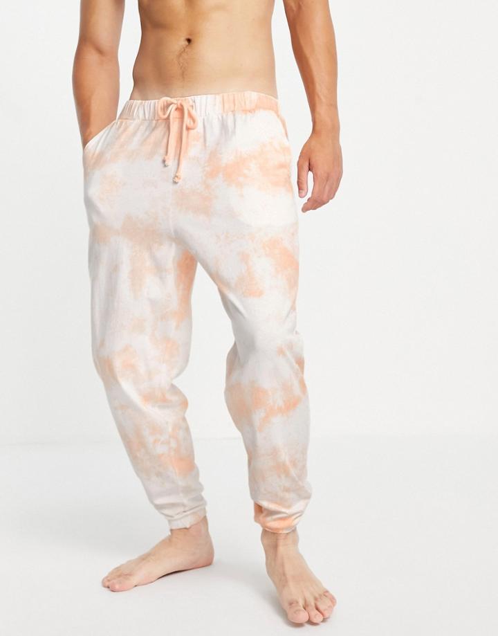 Asos Design Oversized Lounge Sweatpants In Tie Dye Orange