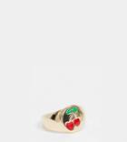 Asos Design Curve Ring In Cherry Sovereign Design In Gold Tone