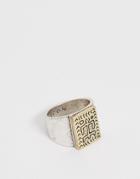 Icon Brand Signet Ring With Man Detail In Silver - Silver
