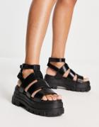 Buffalo Aspha Gld Vegan-friendly Platform Sandals In Black