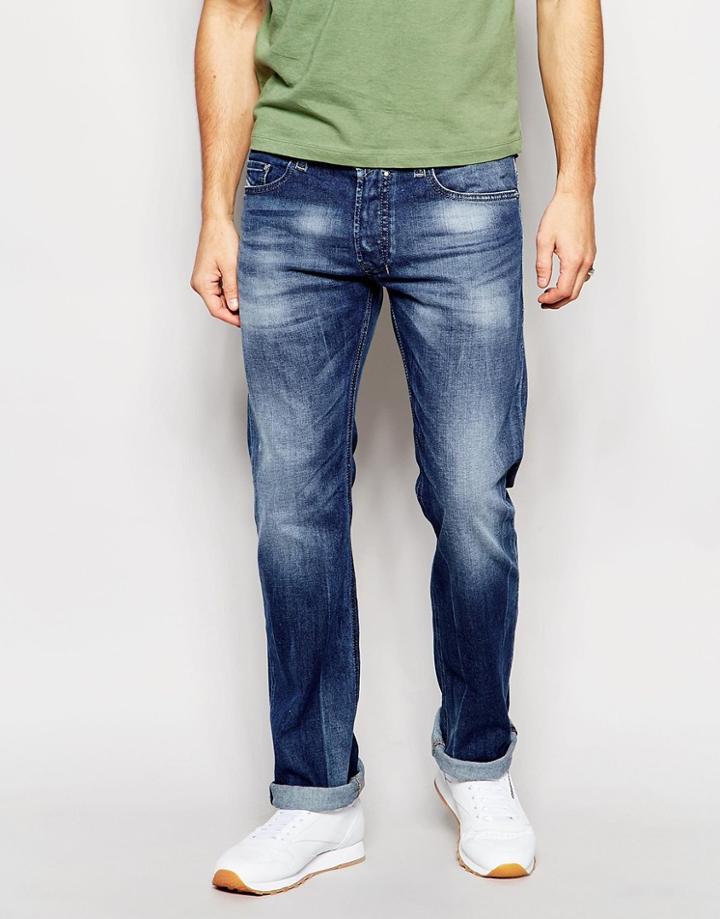 Diesel Jeans Safado 848c Straight Fit Stretch Mid Dirty Wash - Mid Wash