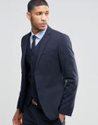 Asos Slim Suit Jacket In Navy - Navy