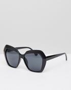 New Look Angular Oversized Sunglasses - Black