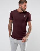 11 Degrees T-shirt In Burgundy With Fleck - Red