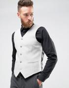 Asos Skinny Vest In Light Gray Wool Mix - Gray
