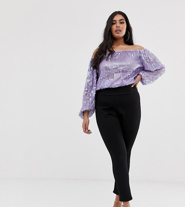 Asos Design Curve Pull On Jegging In Clean Black