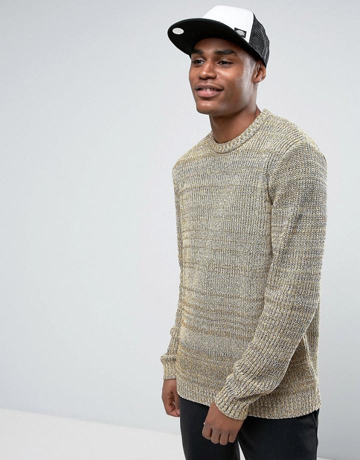 Asos Relaxed Fit Sweater In Black & Yellow Twist - Yellow