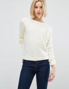 H.one Horizontal Ribbed Sweater - White