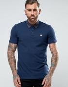 Pretty Green Mayflower Polo Printed Woven Buttondown Collar In Navy - Navy