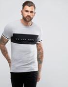Asos Muscle T-shirt With Text Printed Panel - Gray