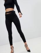 Asos Design High Rise Ridley 'skinny' Jeans With Bracelet Waist In Clean Black