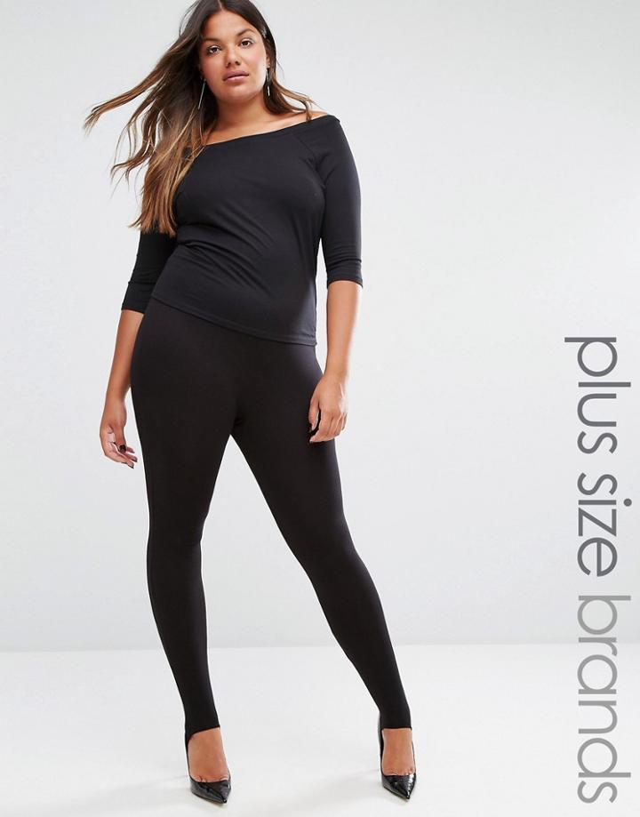 Club L Plus Stirrup Leggings - Black