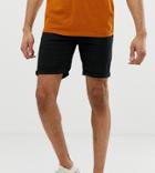 Asos Tall Slim Chino Shorts In Black