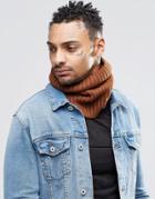 Asos Wool Mix Infinity Scarf In Tobacco - Beige
