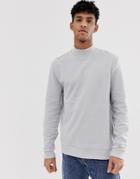 Asos Design Sweatshirt With Turtleneck In Gray