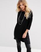 Noisy May Oversize High Low T-shirt - Black