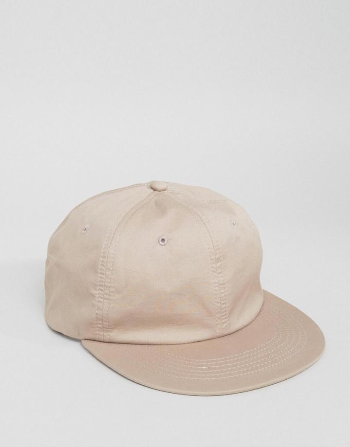 Asos Vintage Baseball Cap In Stone - Beige