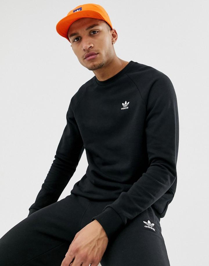 Adidas Originals Essentials Sweatshirt Small Logo Dv1600 Black - Black