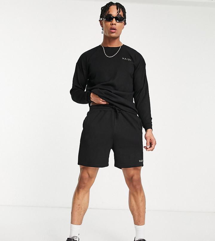 Vai21 Ribbed Short In Black - Part Of A Set
