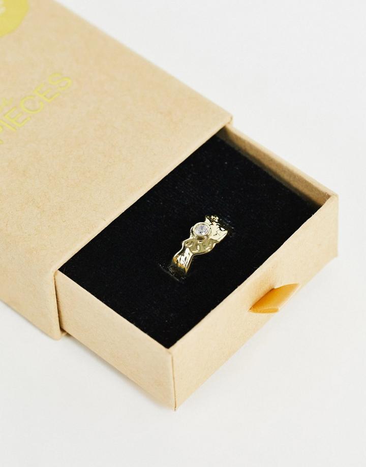 Pieces Fine Beveled Chunky Ring In Plated Gold