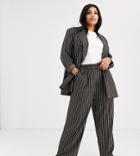 Asos Design Curve Mensy Suit Pants In Pinstripe