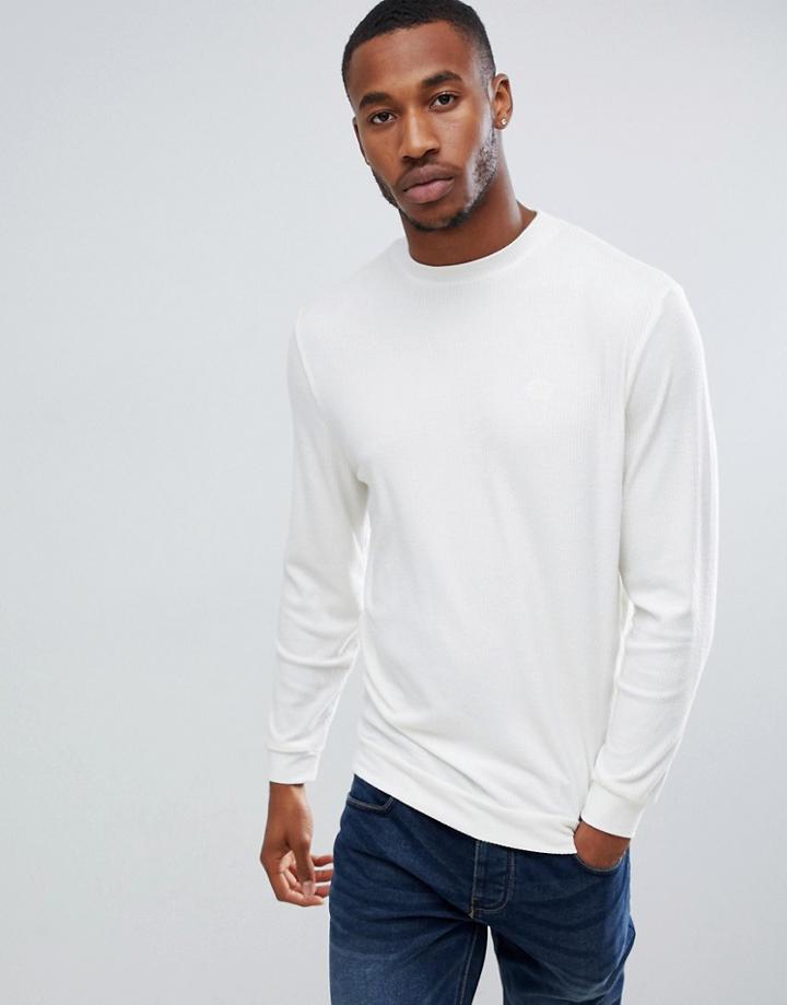 River Island Oxford Long Sleeve T-shirt In Ecru - Cream