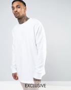 Mennace Extreme Drop Shoulder Oversized Sweatshirt In White - White