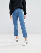 Moss Copenhagen Mom Jeans With Reconstructed Panel - Blue
