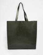 Asos Tote Bag With Contrast Internal - Khaki
