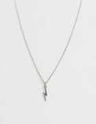 Asos Design Necklace With Ditsy Lightning Bolt In Silver-gray