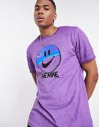 Nike Like T-shirt In Purple