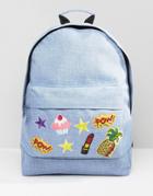 7x Backpack With Badges - Blue