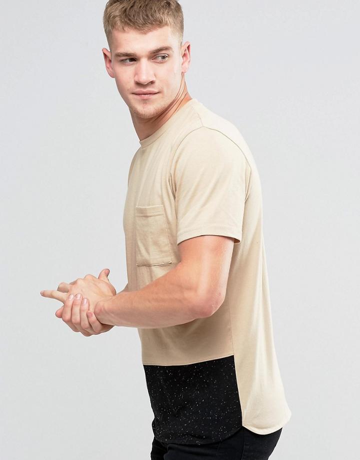 Another Influence Hem Panel T-shirt - Tan