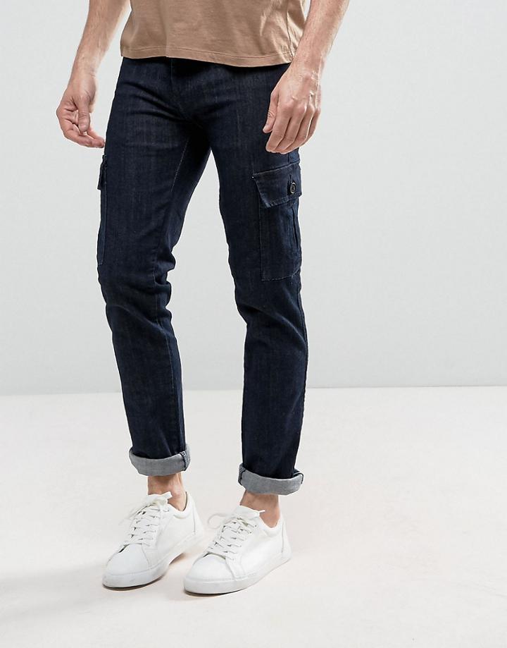 Loyalty And Faith Tapered Cargo Pants Pants In Indigo Wash - Blue