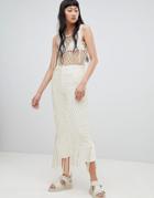 Weekday Limited Edition Rope Fringe Bodycon Dress - Beige