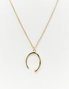 Designb London Oversized Gold Cresent Necklace